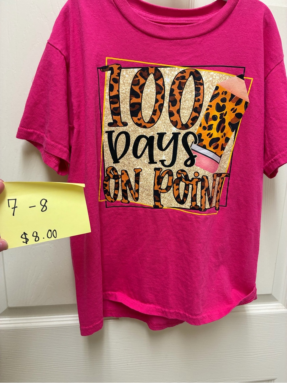 Girls' Hot Pink '100 Days On Point' Graphic Tee